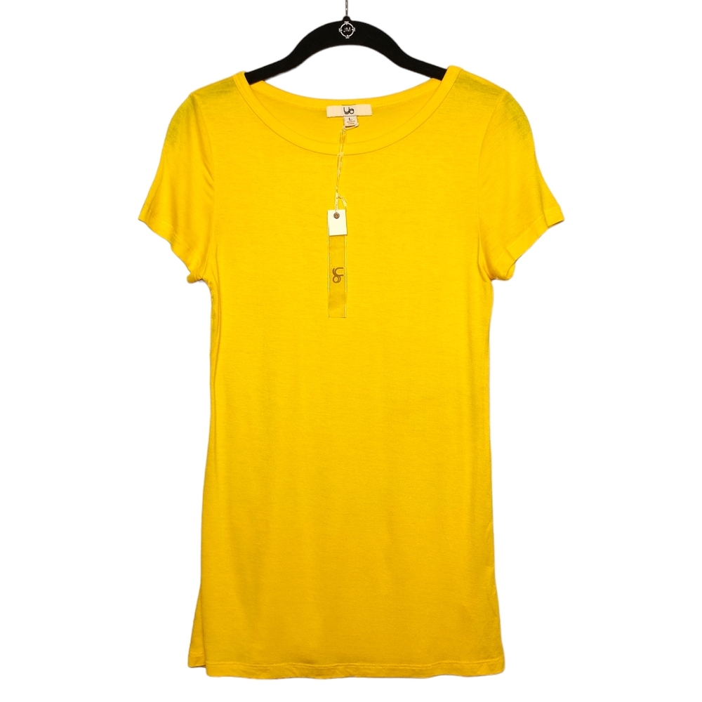 YA Yellow Short Sleeve Stretchy Top Large NWT